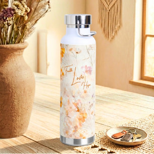 Bouteille D'eau Foi Espoir Amour Élégante Aquarelle Florale