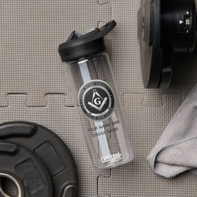 Bouteille D'eau Foi, Espoir, Charité Argent Fraternité Freemason (Créateur téléchargé)