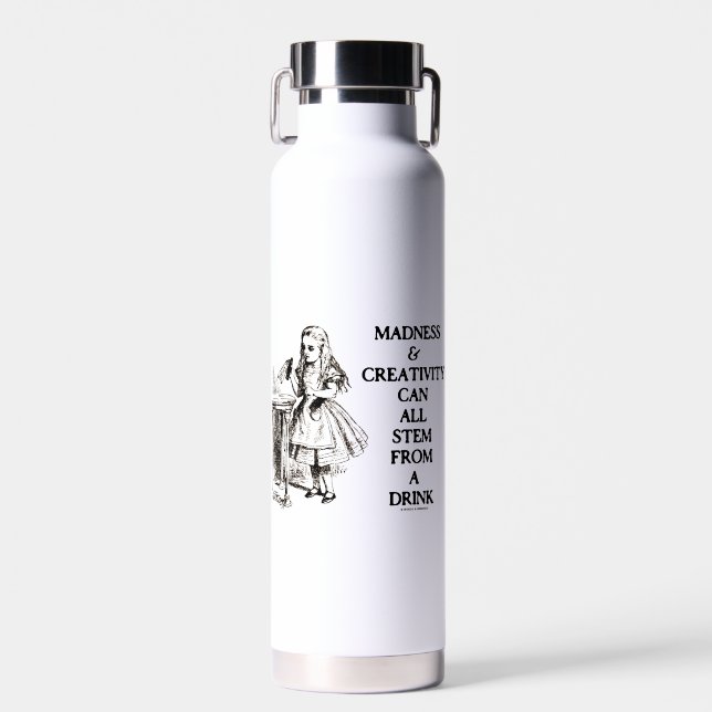 Bouteille D'eau Folie & Créativité Peuvent Tous Provenir D'Un Verr (Avant)