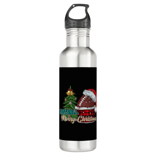 Bouteille D'eau Football Joyeux Noël (Devant)