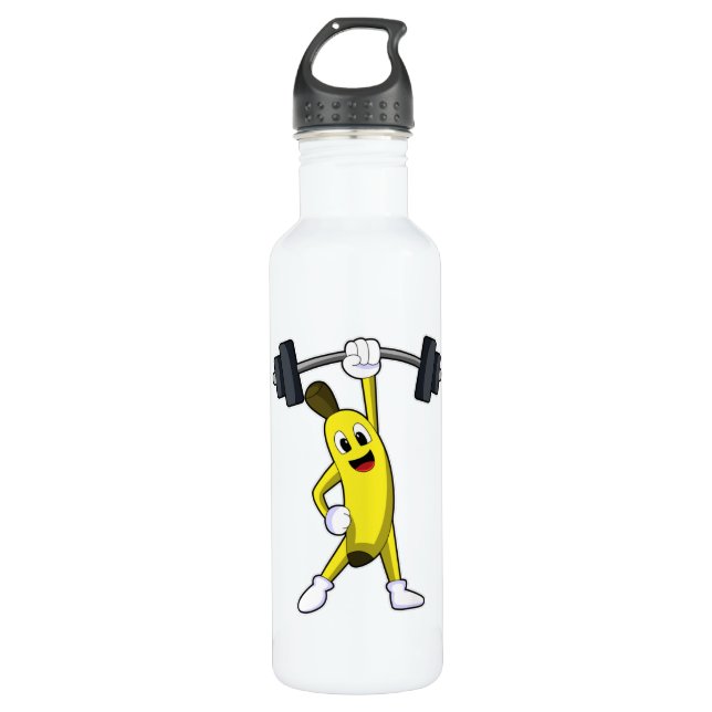 Bouteille D'eau Formation Banana at Strength avec Barbell (Devant)