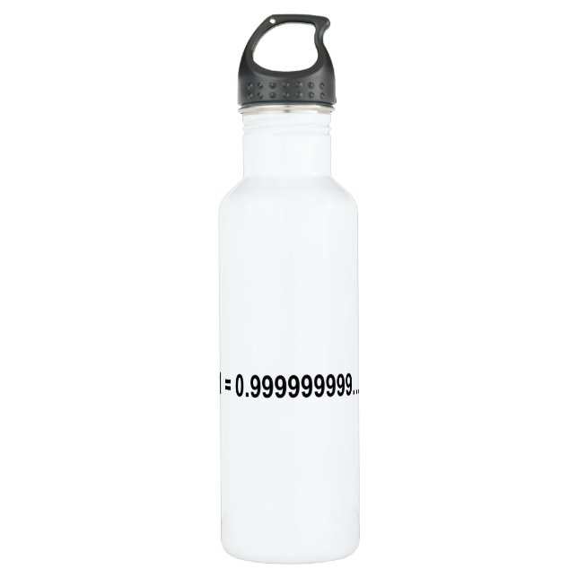 Bouteille D'eau Formule mathématique 1 = 0,999999999999.... (Devant)