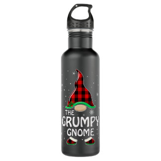 Bouteille D'eau Forte Grumpy Gnome Buffalo Plaid Matching Famille
