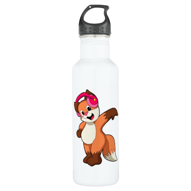 Bouteille D'eau Fox à la musique avec casque (Devant)