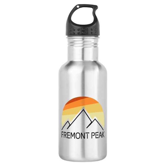 Bouteille D'eau Fremont Peak Wyoming Retro (Devant)