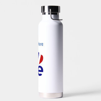 Bouteille D'eau French Blue LOVE Gearr Drapeau Personnalisé