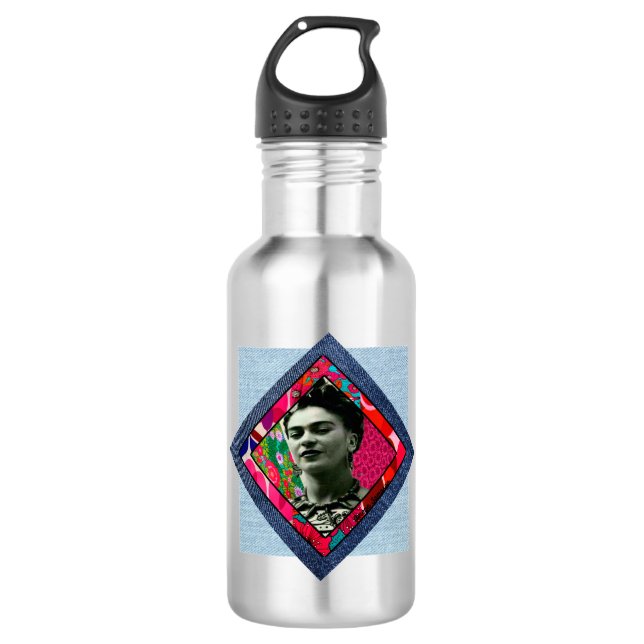Bouteille D'eau Frida Kahlo Retro Pink Denim (Devant)