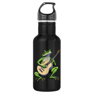 Bouteille D'eau Frog drôle Jouer de la guitare
