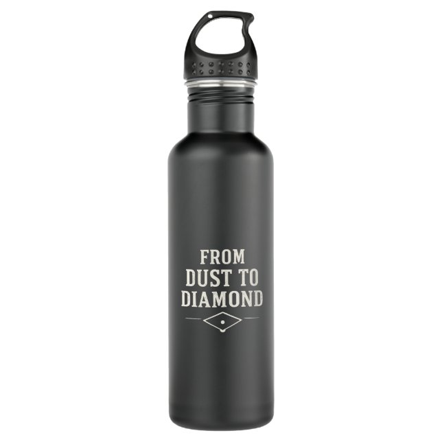 Bouteille D'eau From Dust to Diamond Inspirational Baseball (Devant)
