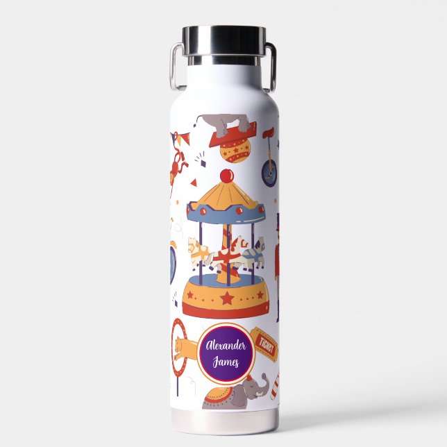 Bouteille D'eau Fun Carnaval Enfants Anniversaire Cirque Motif Clo (Avant)
