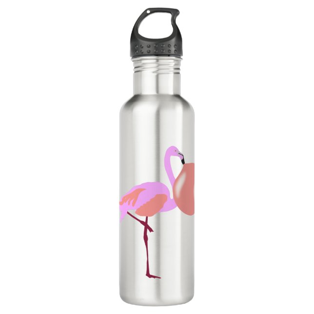 Bouteille D'eau Funky Bubble Flamant rose de gomme soufflante bull (Devant)
