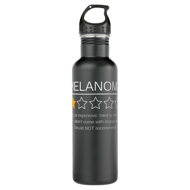 Bouteille D'eau Funky Melanoma Awareness One Star Rating Cancer Su (Devant)