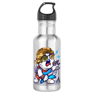 Bouteille D'eau Funky Rockstar Cat - Musique Cool Lover Kitty