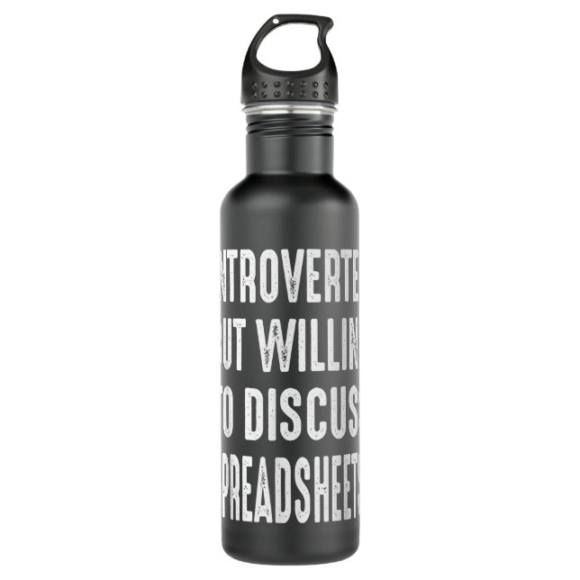 Bouteille D'eau Funny Accountant Introverted Willing To Discuss Sp (Devant)