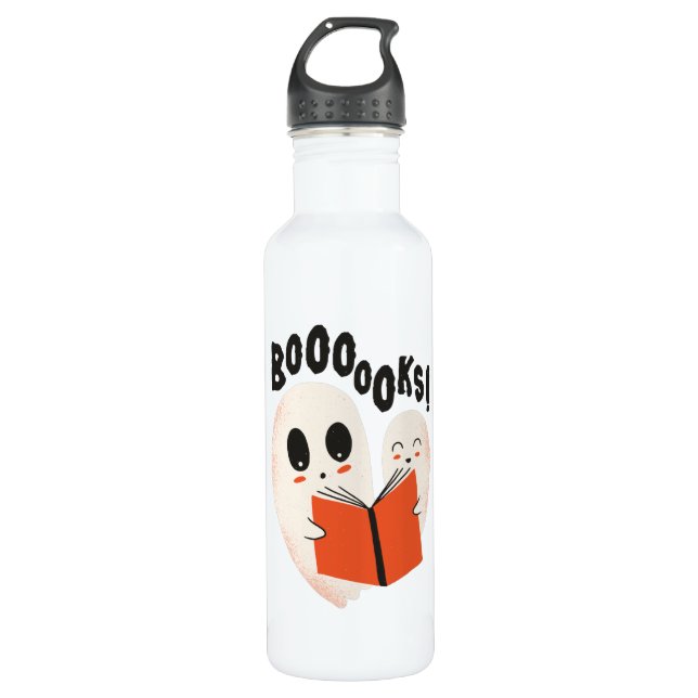 Bouteille D'eau Funny Bookworm Ghost Halloween Costume Booooks (Devant)