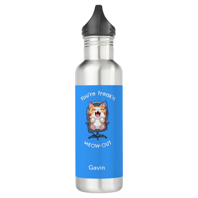 Bouteille D'eau Funny Cat Freak'n Meow Out (Gauche)