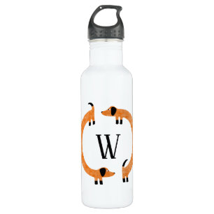Bouteille D'eau Funny Dachshund Saucisse Chien Monogramme