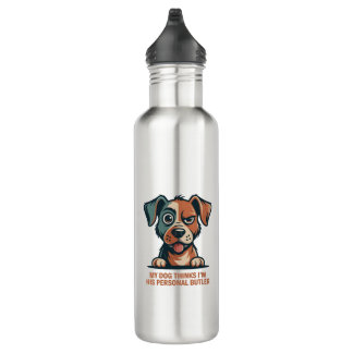 Bouteille D'eau Funny Dog Butler Quote Illustration