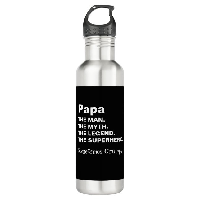 Bouteille D'eau Funny Papa Man Myth Légende  (Devant)