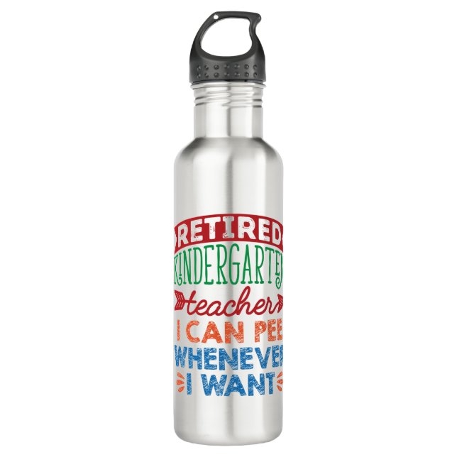 Bouteille D'eau Funny Retraité Enseignant de jardin d'enfants (Devant)