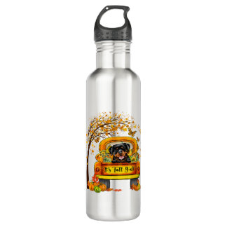 Bouteille D'eau Funny Rottweiler Chien Pet Lover Automne Feuilles 