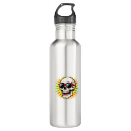 Bouteille D'eau **Funny Skull With Sunglasses – Cartoon Laughing S