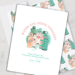 Bouteille d'eau Funny Valentine's Day Carte de vac
