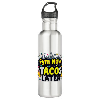 Bouteille D'eau Funny Water Bottle – Fitness & Foodie Quote Design