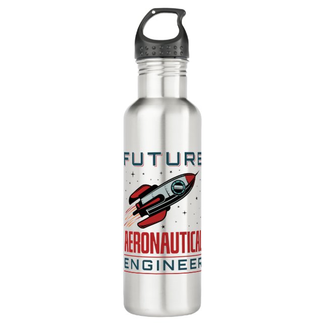 Bouteille D'eau Futur ingénieur aéronautique (Devant)