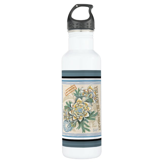 Bouteille D'eau G Bureau de création Fleur jaune (Devant)