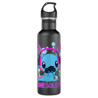 Bouteille D'eau Gamesolotl Axolotl Video Gamer Kawaii Anime Cadeau