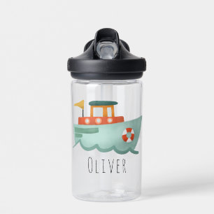Bouteille D'eau Garçons Cute Bleu Nautique Océan Bateau école pour