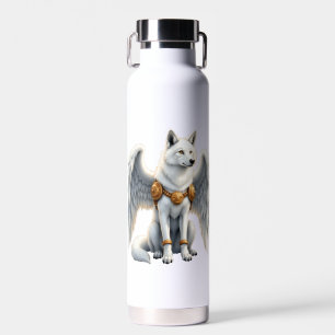 Bouteille D'eau Gardien de l'Aube – Le Loup aux Ailes Blanches. 
