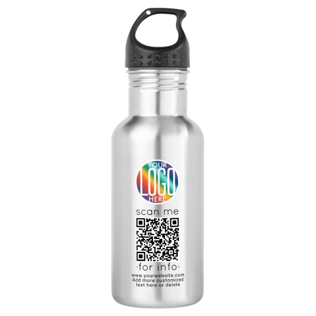 Bouteille D'eau Générateur de code QR & Logo Site Web d'entreprise (Devant)