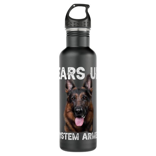 Bouteille D'eau German Shepherd Dog Ears Up System Armed (Devant)