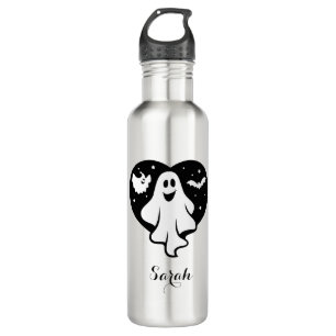 Bouteille D'eau Ghost Halloween mignon Avec Coeur Et Chat