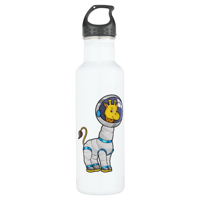 Bouteille D'eau Giraffe en astronaute dans la sphère de verre (Devant)