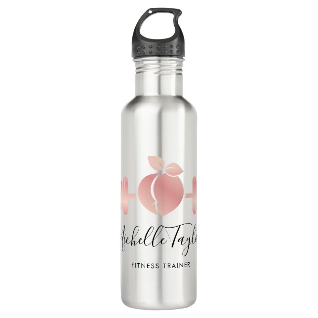 Bouteille D'eau Girly Blush Rose Gold Fitness Trainer voiture d'af (Devant)