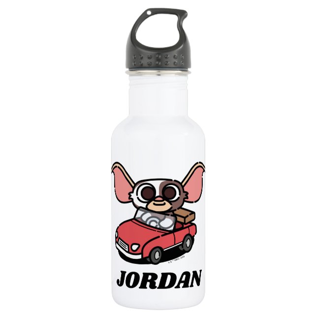 Bouteille D'eau Gizmo | Pilote comique mite | Ajouter Votre Nom (Devant)