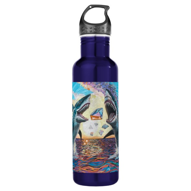 Bouteille D'eau Glamour Chomp-Shark Dressage pour les gemmes brill (Devant)