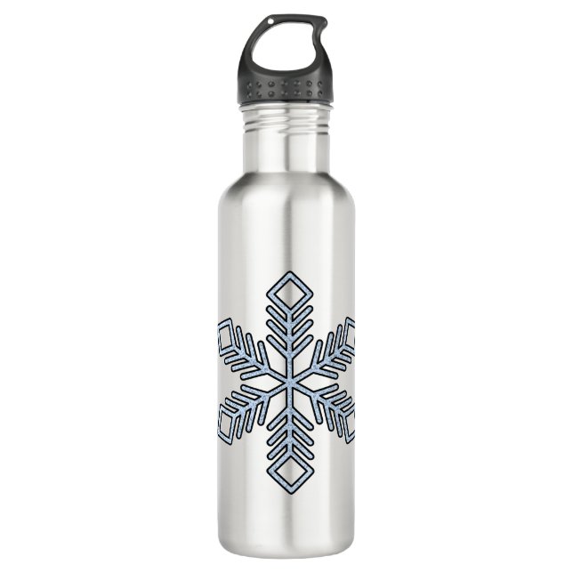 Bouteille D'eau Glitter Snowflake - Baby Blue Branches (Devant)