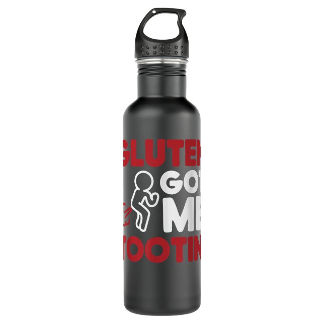 Bouteille D'eau Gluten Tootin Funny Gluten Gratuit Design de plais (Devant)
