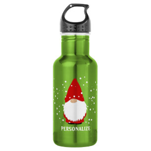 Bouteille d'eau gnome de Noël avec nom personnali