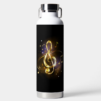 Bouteille D'eau Gold Treble Clef Music