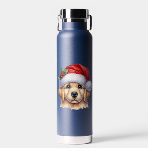 Bouteille D'eau Golden Retriever Chien avec le Père Noël Style-825