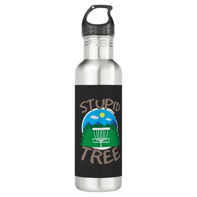 Bouteille D'eau Golf de disque - arbre stupide (Devant)