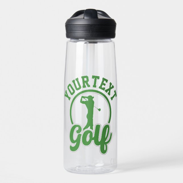 Bouteille D'eau Golf personnalisé AJOUTER NOM Retro Pro Golfer Swi (Avant)