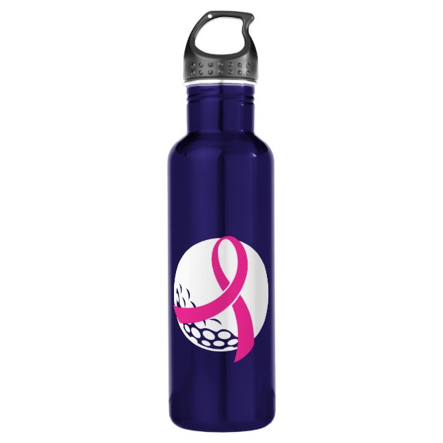 Bouteille D'eau Golf Pink Ribbon Sensibilisation au cancer du sein (Devant)
