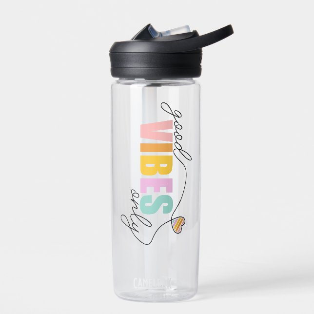 Bouteille D'eau Good Vibes seulement Rainbow Heart (Gauche)