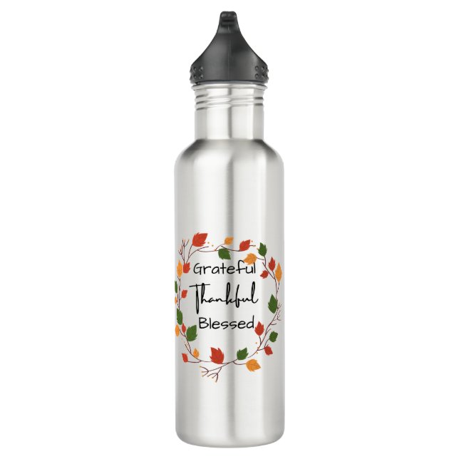 Bouteille D'eau Grâces Remerciements Bienheureux Feuilles Chrétien (Droite)